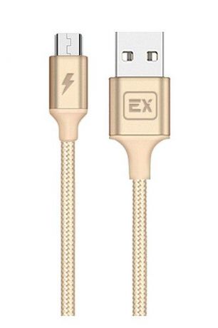 Дата-кабель Exployd USB - microUSB круглый золотой 1М Classic EX-K-503