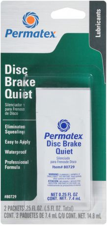 Смазка Permatex, для предотвращения шума дисковых тормозов, 2 шт х 7,4 шт