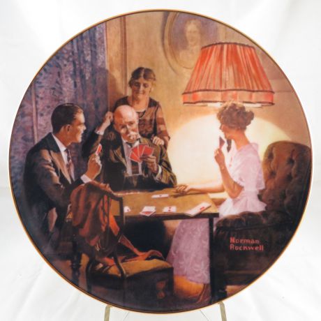 Декоративная коллекционная тарелка "Светлая компания: Комната, в которой светло". Фарфор, деколь. США, Edwin M.Knowles China Company, Норман Роквелл, 1983