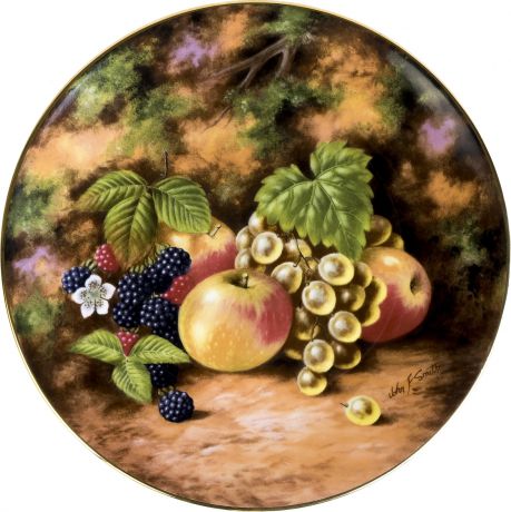 Джон Смит "Осенние фрукты", декоративная тарелка. Фарфор, деколь, золочение. Royal Albert, Великобритания, 1991 год