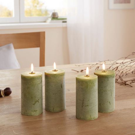 Свечи декоративные "Рустикальная зелень", 4 штуки