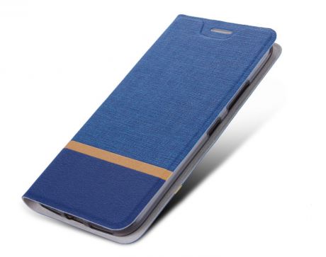 Чехол-книжка MyPads для ASUS ZenFone 5 водоотталкивающий с мульти-подставкой на жёсткой металлической основе синий