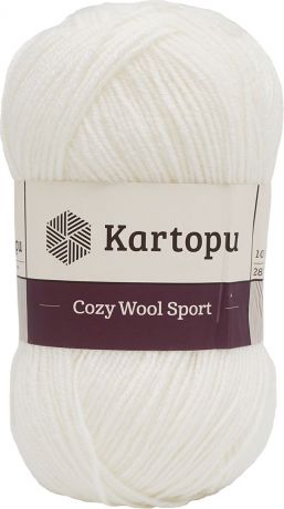 Пряжа для вязания Kartopu "Cozy Wool Sport", цвет: белый (К010), 280 м, 100 г, 5 шт