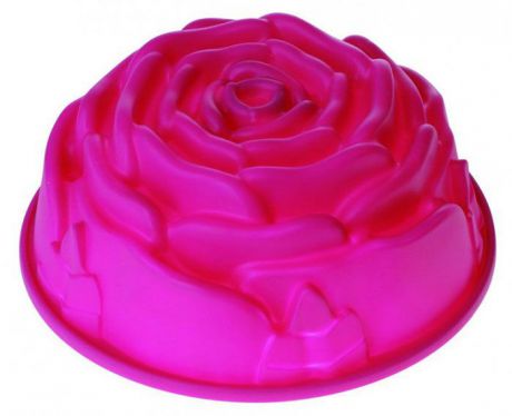 Форма для выпечки и заморозки Regent Inox "Роза", силиконовая, цвет: фуксия, диаметр 23,5 см