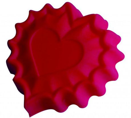 Форма для выпечки и заморозки "Валентинка", силиконовая, цвет: розовый