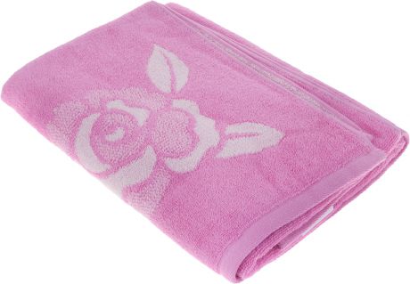 Полотенце банное Aquarelle "Розы 1", 70 х 140 см, цвет: розовый. 710447