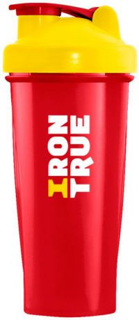 Шейкер спортивный "Irontrue", цвет: красный, желтый, 700 мл