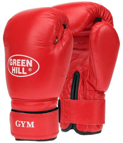 Перчатки боксерские Green Hill "Gym", цвет: красный. Вес 10 унций