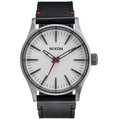 Часы NIXON SENTRY 38 LEATHER (GUNMETAL/WHITE)