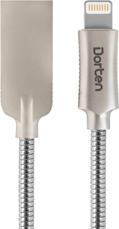 Дата-кабель Dorten DN-312501 разъем 8-pin Apple Lightning 1м металлическая оплетка Silver