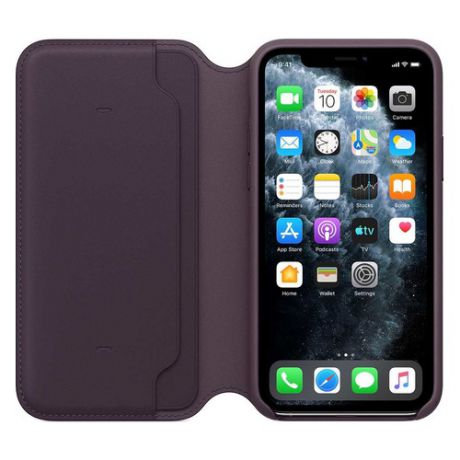 Чехол (флип-кейс) APPLE Leather Folio, для Apple iPhone 11 Pro, фиолетовый [mx072zm/a]