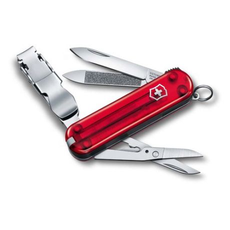 Складной нож VICTORINOX Nail Clip, 8 функций, 65мм, красный полупрозрачный