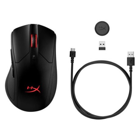 Мышь HYPERX Pulsefire Dart Wireless, игровая, оптическая, беспроводная, USB, черный [hx-mc006b]