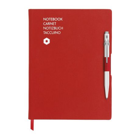 Записная книжка Carandache Office (8491.403) красный A5 192стр. в линейку в компл.:ручка шариковая 8