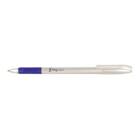 Ручка шариковая Zebra Z-Grip Stylus 1мм треугол. резин. манжета стилус серебристый синие чернила 12 шт./кор.