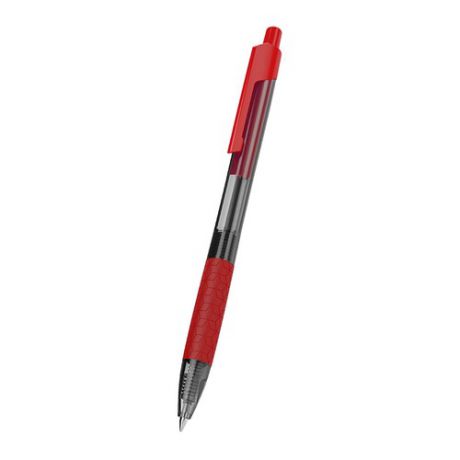 Ручка шариковая Deli EQ01840 Arrow авт. 0.5мм резин. манжета прозрачный/красный красные чернила 12 шт./кор.