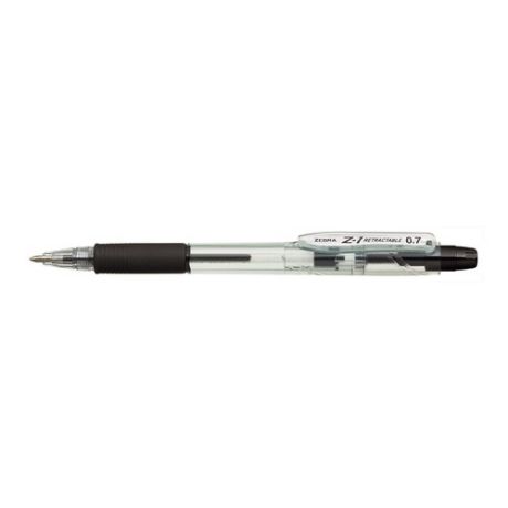 Ручка шариковая Zebra Z-1 RETRACTABLE (BP076-BK) авт. 0.7мм резин. манжета черный 12 шт./кор.