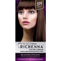 Richenna Color Cream 5 n - Крем-краска для волос с хной, каштановый