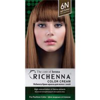 Richenna Color Cream 6 n - Крем-краска для волос с хной, светло-каштановый