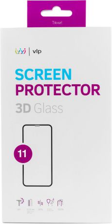 Защитное стекло VLP 3D для Apple iPhone 11 черная рамка