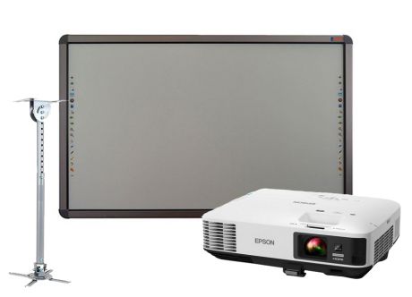 Интерактивная доска CS-IR-85T в комплекте с проектором Epson EB-1975W и креплением Wize WPC-W