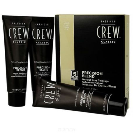 American Crew, Краска для седых волос Precision Blend, 3х40 мл (4 оттенка), 3х40 мл, Темный натуральный 2/3