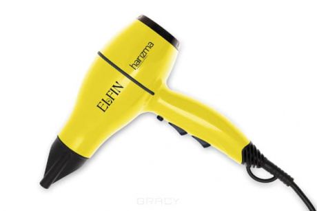 Harizma, Компактный профессиональный фен для волос Elfin 1900Вт (2 цвета), 1 шт, Желтый
