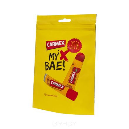 Carmex, Набор бальзамов для губ с ароматом клубники, 2 шт