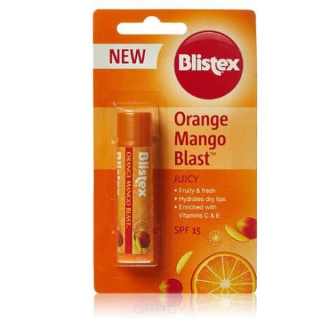 Blistex, Бальзам для губ Блистекс со вкусом апельсина и манго SPF 15 Orange Mango Blast