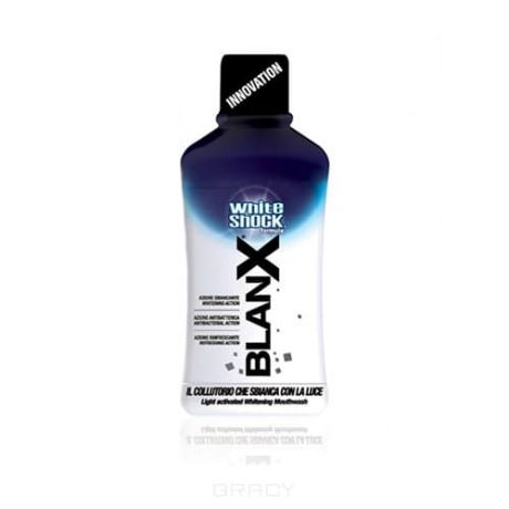 Blanx, Ополаскиватель с отбеливающим эффектом тройного действия White Shock mouthwash Вайт Шок, 500 мл