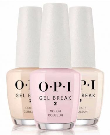 OPI, Ухаживающее покрытие с эффектом цвета Gel Break, 15 мл (3 цвета), Properly Pink, розовый