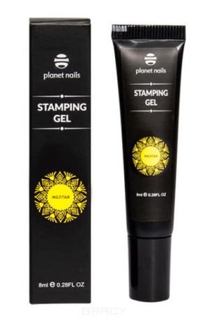 Planet Nails, Гель-краска Stamping Gel, 8 мл (12 цветов) Желтая