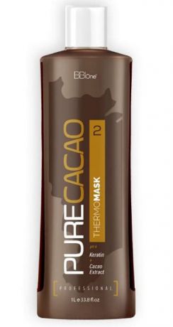 Кератиновый состав для выпрямления волос Pure Cacao Straight Thermo Mask pH 4 BBOne, Шаг 2, 1 л