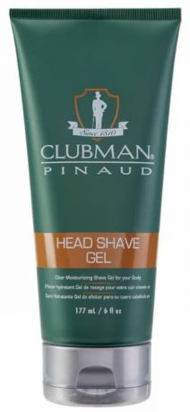 Clubman, Увлажняющий гель для бритья (прозрачный) Head Shave Gel, 177 мл
