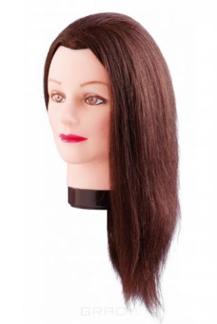 Comair, Муляж головы женский Шатен, 100% натуральные волосы, 50 см, 200 волос/см2