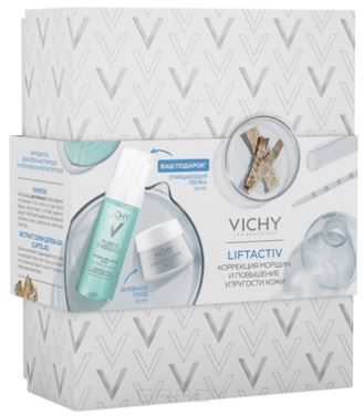 Vichy, Набор: ЛифтАктив Супрем Крем для упругости + Пенка для умывания Purete Thermal (в подарок) Liftactiv, 50 мл + 150 мл