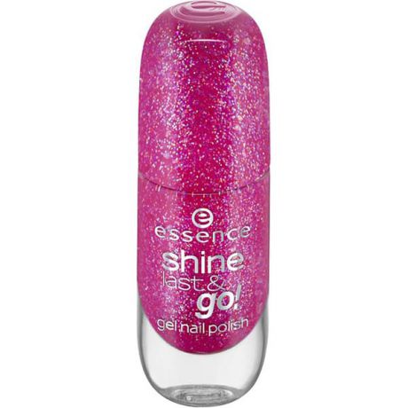 Essence, Лак для ногтей с эффектом геля Shine Last & Go, 8 мл (50 оттенков) №07, маджента с блестками