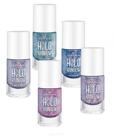 Essence, Лак для ногтей Holo Rainbow Nail Polish, 8 мл (5 оттенков), №02, зеленый голографик