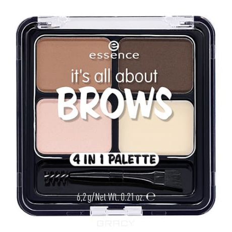 Essence, Тени для бровей Its All About Brows 4 in 1, 6.2 гр