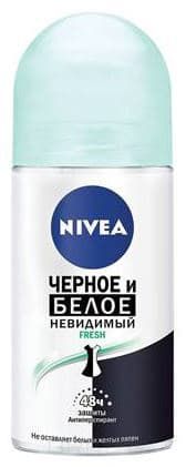 Nivea, Дезодорант-антиперспирант шариковый Невидимая защита для черного и белого Fresh, 50 мл
