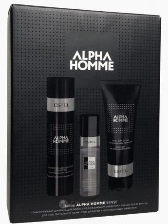Alpha Homme Нaбор для мужчи6 (тонизирующий шампунь, гель для душа, лосьон после бритья для чувствит