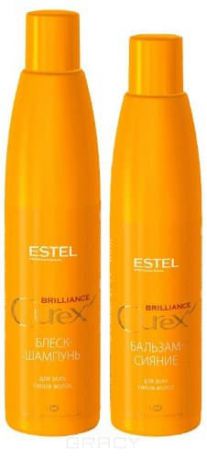 Estel, Curex Brilliance Набор для волос Эстель Блеск эффект (шампунь, бальзам), 300/250 мл