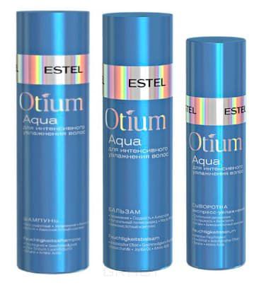 Estel, Otium Aqua Набор для волос увлажняющий Эстель (шампунь, бальзам, сыворотка), 250/250/100 мл