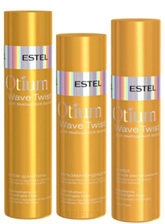 Otium Wave Twist Набор для волос Эстель (шампунь, бальзам, спрей), 250/200/200 мл