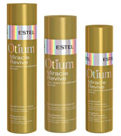 Otium Miracle Revive Набор для волос Эстель (шампунь, бальзам, эликсир), 250/200/100 мл