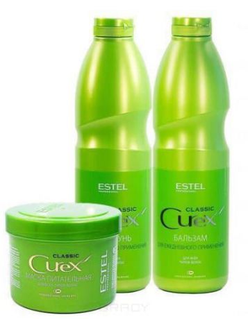 Curex Classic Набор для волос Эстель (шампунь, бальзам, маска), 1000/1000/500 мл