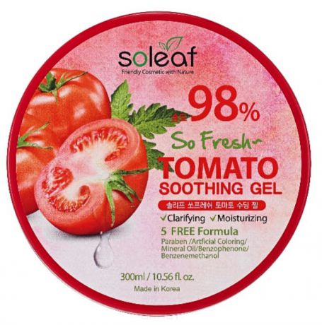 Soleaf, Успокаивающий гель с томатом So Fresh Tomato Soothing Gel, 300 мл