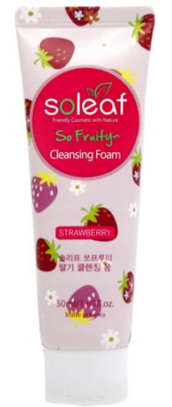 Soleaf, Очищающая пенка для лица с клубникой So Fruity Strawberry Cleansing Foam, 150 мл
