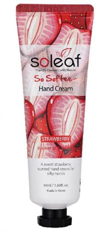 Soleaf, Крем для рук Клубничный мусс So Softee Hand Cream Strawberry, 50 мл