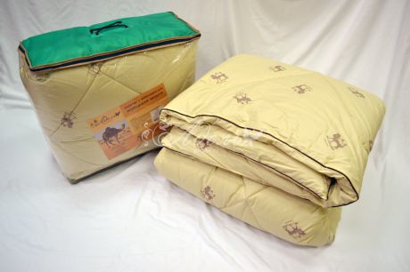 Одеяло Верблюжья шерсть" зима (стандарт, тик) (1,5 спальный (140*205))